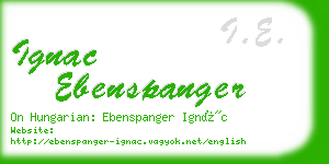 ignac ebenspanger business card